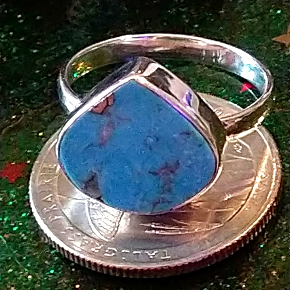 Nwt-Sterling Matrix/South Hills Turquoise Ring. Sz.9/(R-045017)
